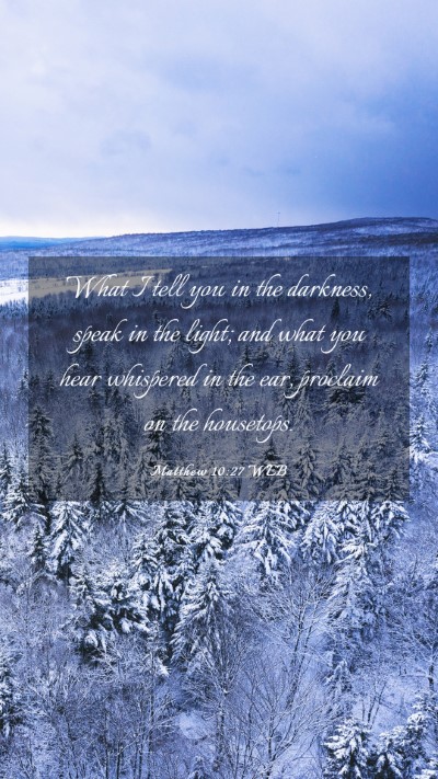 Picture 03 - Matthew 10:27 WEB Mobile Phone Wallpaper - What I tell you in the darkness, speak in the - Mobile Bible Verse Wallpaper