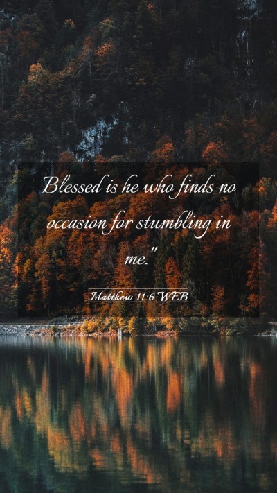 Picture 03 - Matthew 11:6 WEB Mobile Phone Wallpaper - Blessed is he who finds no occasion for stumbling - Mobile Bible Verse Wallpaper