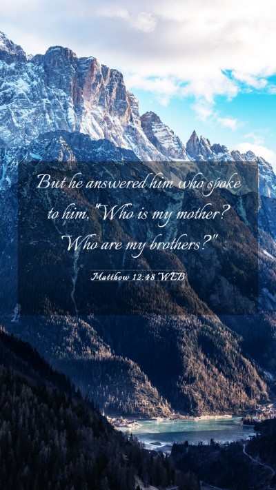 Picture 03 - Matthew 12:48 WEB Mobile Phone Wallpaper - But he answered him who spoke to him, 