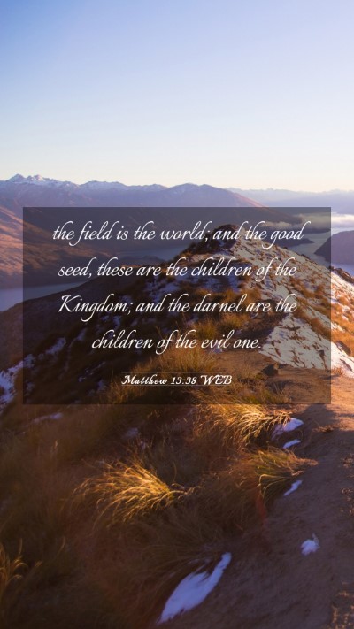 Picture 03 - Matthew 13:38 WEB Mobile Phone Wallpaper - the field is the world; and the good seed, these - Mobile Bible Verse Wallpaper