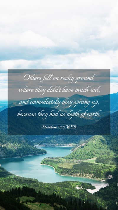 Picture 03 - Matthew 13:5 WEB Mobile Phone Wallpaper - Others fell on rocky ground, where they didn't - Mobile Bible Verse Wallpaper