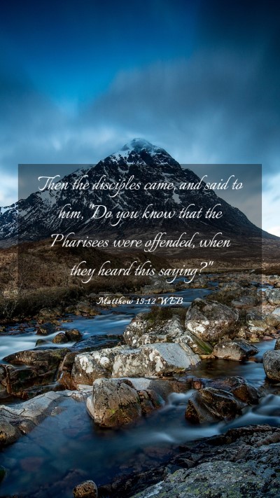 Picture 03 - Matthew 15:12 WEB Mobile Phone Wallpaper - Then the disciples came, and said to him, 