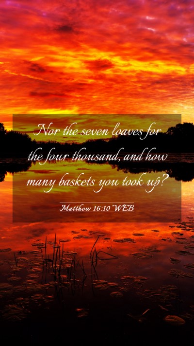 Picture 03 - Matthew 16:10 WEB Mobile Phone Wallpaper - Nor the seven loaves for the four thousand, and - Mobile Bible Verse Wallpaper