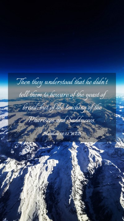 Picture 03 - Matthew 16:12 WEB Mobile Phone Wallpaper - Then they understood that he didn't tell them to - Mobile Bible Verse Wallpaper