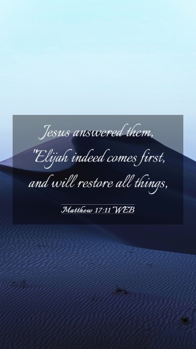 Picture 03 - Matthew 17:11 WEB Mobile Phone Wallpaper - Jesus answered them, 