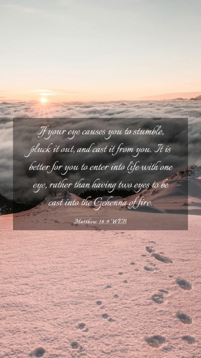 Picture 03 - Matthew 18:9 WEB Mobile Phone Wallpaper - If your eye causes you to stumble, pluck it out, - Mobile Bible Verse Wallpaper