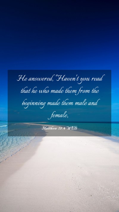 Picture 03 - Matthew 19:4 WEB Mobile Phone Wallpaper - He answered, 