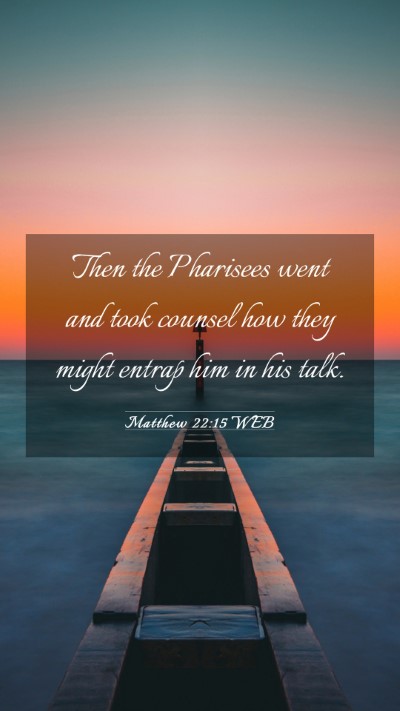 Picture 03 - Matthew 22:15 WEB Mobile Phone Wallpaper - Then the Pharisees went and took counsel how they - Mobile Bible Verse Wallpaper