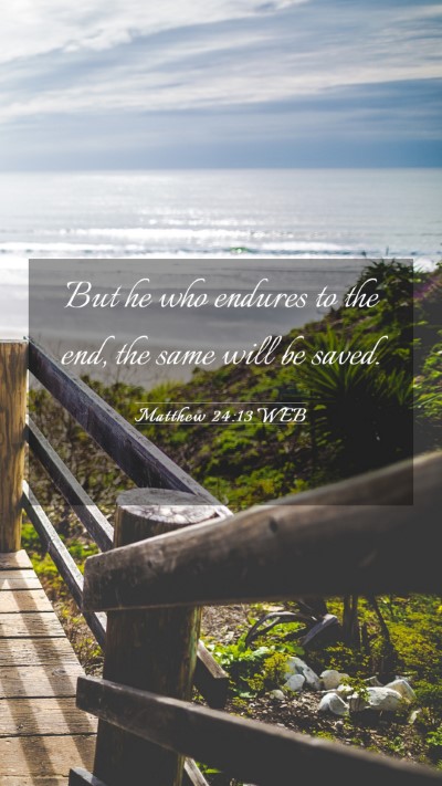 Picture 03 - Matthew 24:13 WEB Mobile Phone Wallpaper - But he who endures to the end, the same will be - Mobile Bible Verse Wallpaper
