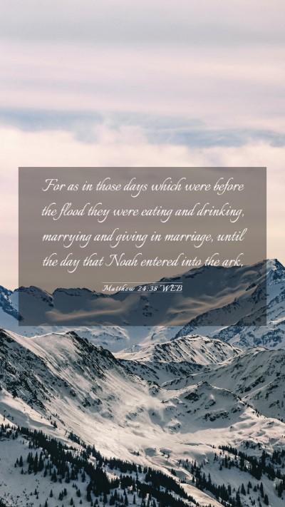 Picture 03 - Matthew 24:38 WEB Mobile Phone Wallpaper - For as in those days which were before the flood - Mobile Bible Verse Wallpaper