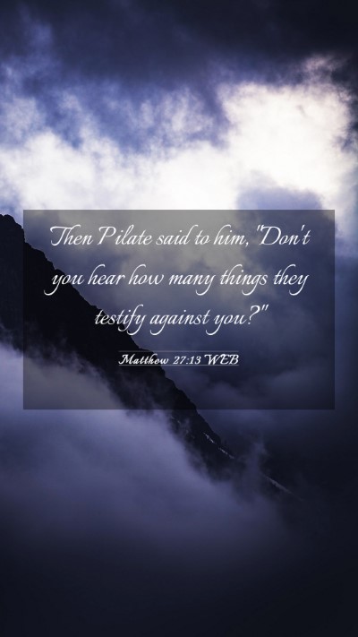 Picture 03 - Matthew 27:13 WEB Mobile Phone Wallpaper - Then Pilate said to him, 