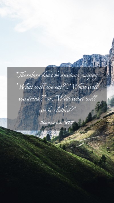 Picture 03 - Matthew 6:31 WEB Mobile Phone Wallpaper - 