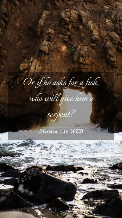 Picture 03 - Matthew 7:10 WEB Mobile Phone Wallpaper - Or if he asks for a fish, who will give him a - Mobile Bible Verse Wallpaper