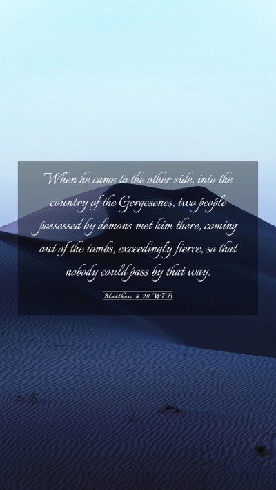 Picture 03 - Matthew 8:28 WEB Mobile Phone Wallpaper - When he came to the other side, into the country - Mobile Bible Verse Wallpaper