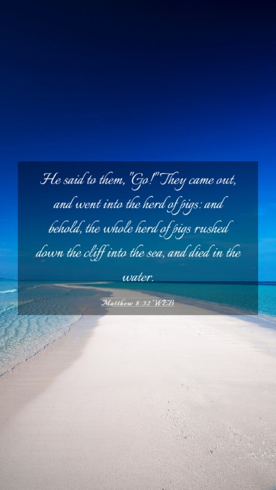 Picture 03 - Matthew 8:32 WEB Mobile Phone Wallpaper - He said to them, 