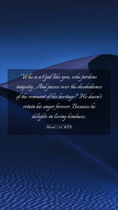 Picture 03 - Micah 7:18 WEB Mobile Phone Wallpaper - Who is a God like you, who pardons iniquity, And - Mobile Bible Verse Wallpaper