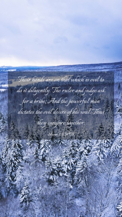 Picture 03 - Micah 7:3 WEB Mobile Phone Wallpaper - Their hands are on that which is evil to do it - Mobile Bible Verse Wallpaper