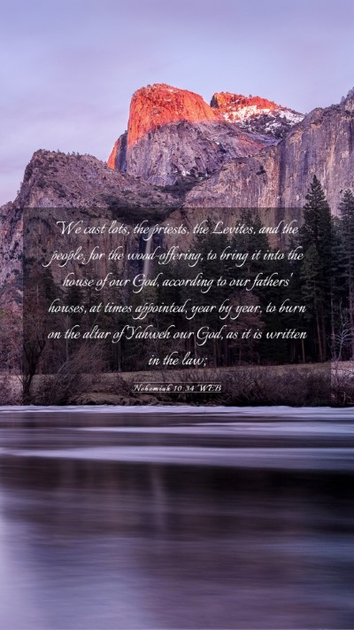Picture 03 - Nehemiah 10:34 WEB Mobile Phone Wallpaper - We cast lots, the priests, the Levites, and the - Mobile Bible Verse Wallpaper
