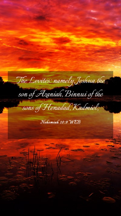 Picture 03 - Nehemiah 10:9 WEB Mobile Phone Wallpaper - The Levites: namely, Jeshua the son of Azaniah, - Mobile Bible Verse Wallpaper