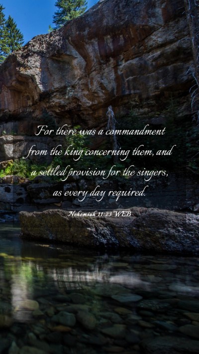 Picture 03 - Nehemiah 11:23 WEB Mobile Phone Wallpaper - For there was a commandment from the king - Mobile Bible Verse Wallpaper