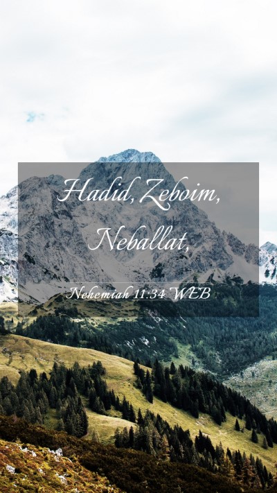 Picture 03 - Nehemiah 11:34 WEB Mobile Phone Wallpaper - Hadid, Zeboim, - Mobile Bible Verse Wallpaper