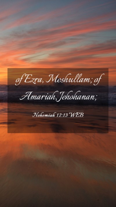 Picture 03 - Nehemiah 12:13 WEB Mobile Phone Wallpaper - of Ezra, Meshullam; of Amariah, - Mobile Bible Verse Wallpaper