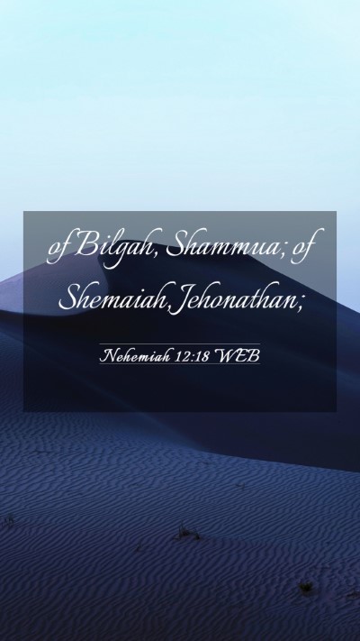 Picture 03 - Nehemiah 12:18 WEB Mobile Phone Wallpaper - of Bilgah, Shammua; of Shemaiah, - Mobile Bible Verse Wallpaper