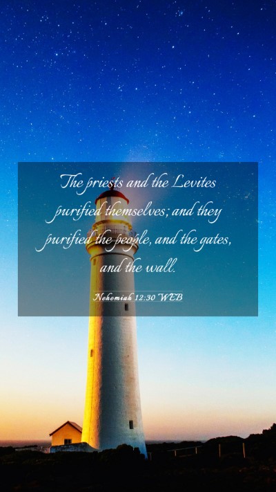 Picture 03 - Nehemiah 12:30 WEB Mobile Phone Wallpaper - The priests and the Levites purified themselves; - Mobile Bible Verse Wallpaper