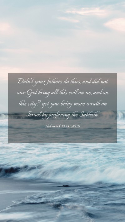 Picture 03 - Nehemiah 13:18 WEB Mobile Phone Wallpaper - Didn't your fathers do thus, and did not our God - Mobile Bible Verse Wallpaper