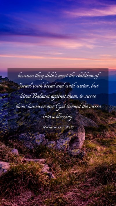 Picture 03 - Nehemiah 13:2 WEB Mobile Phone Wallpaper - because they didn't meet the children of Israel - Mobile Bible Verse Wallpaper