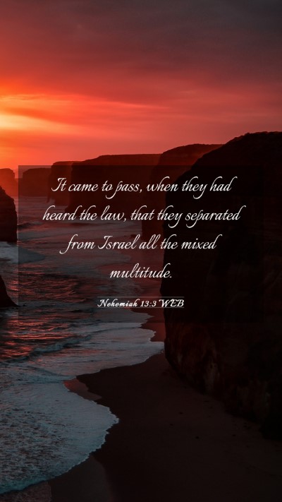Picture 03 - Nehemiah 13:3 WEB Mobile Phone Wallpaper - It came to pass, when they had heard the law, - Mobile Bible Verse Wallpaper