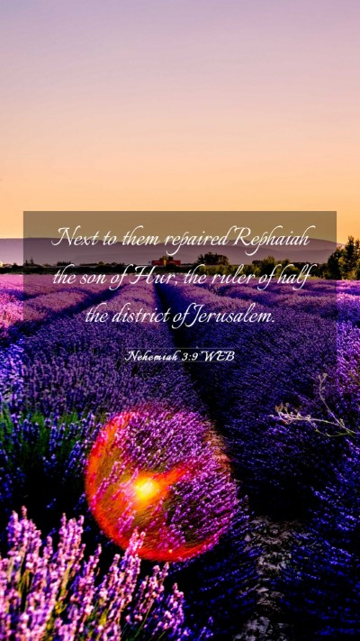 Picture 03 - Nehemiah 3:9 WEB Mobile Phone Wallpaper - Next to them repaired Rephaiah the son of Hur, - Mobile Bible Verse Wallpaper