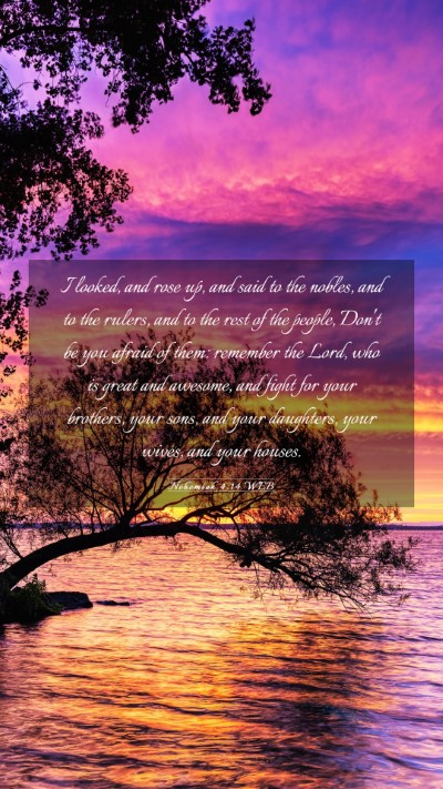 Picture 03 - Nehemiah 4:14 WEB Mobile Phone Wallpaper - I looked, and rose up, and said to the nobles, - Mobile Bible Verse Wallpaper