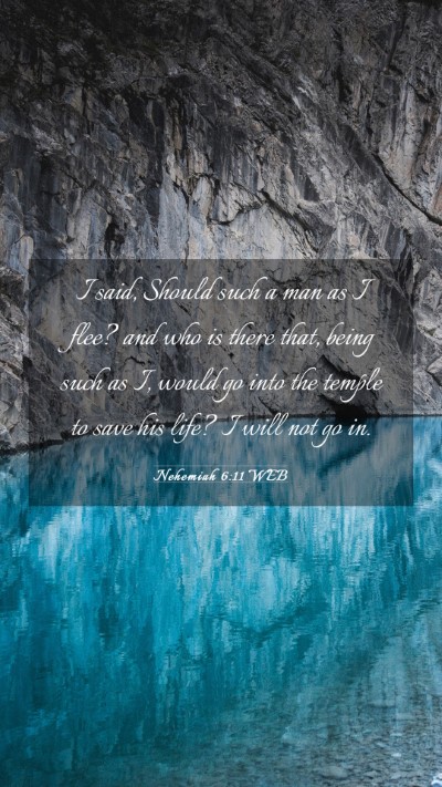 Picture 03 - Nehemiah 6:11 WEB Mobile Phone Wallpaper - I said, Should such a man as I flee? and who is - Mobile Bible Verse Wallpaper