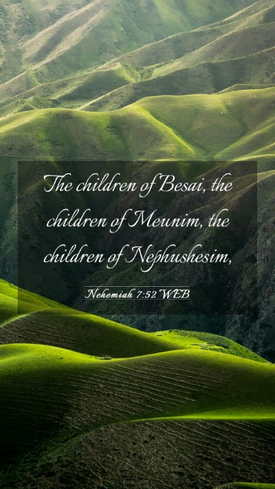 Picture 03 - Nehemiah 7:52 WEB Mobile Phone Wallpaper - The children of Besai, the children of Meunim, - Mobile Bible Verse Wallpaper