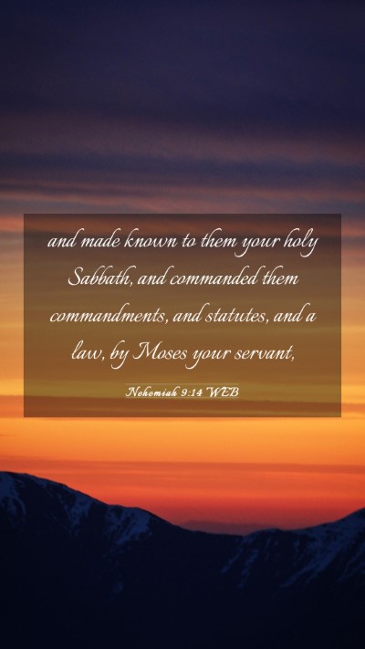 Picture 03 - Nehemiah 9:14 WEB Mobile Phone Wallpaper - and made known to them your holy Sabbath, and - Mobile Bible Verse Wallpaper