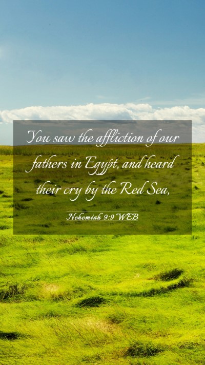 Picture 03 - Nehemiah 9:9 WEB Mobile Phone Wallpaper - You saw the affliction of our fathers in Egypt, - Mobile Bible Verse Wallpaper