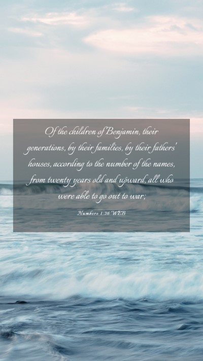 Picture 03 - Numbers 1:36 WEB Mobile Phone Wallpaper - Of the children of Benjamin, their generations, - Mobile Bible Verse Wallpaper