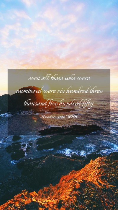 Picture 03 - Numbers 1:46 WEB Mobile Phone Wallpaper - even all those who were numbered were six hundred - Mobile Bible Verse Wallpaper