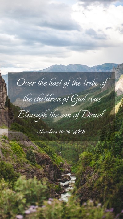 Picture 03 - Numbers 10:20 WEB Mobile Phone Wallpaper - Over the host of the tribe of the children of Gad - Mobile Bible Verse Wallpaper