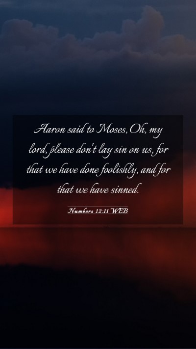 Picture 03 - Numbers 12:11 WEB Mobile Phone Wallpaper - Aaron said to Moses, Oh, my lord, please don't - Mobile Bible Verse Wallpaper