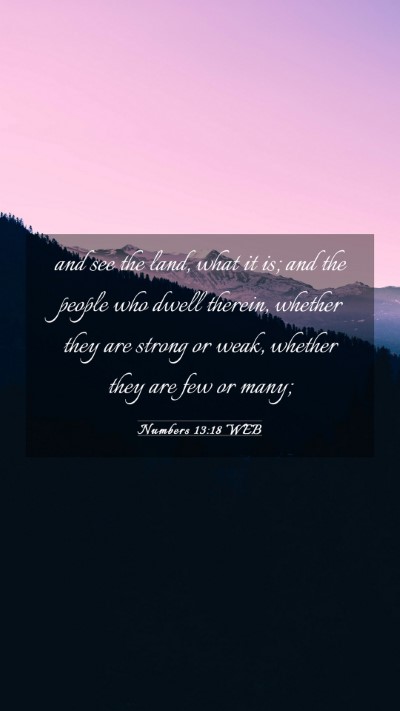 Picture 03 - Numbers 13:18 WEB Mobile Phone Wallpaper - and see the land, what it is; and the people who - Mobile Bible Verse Wallpaper