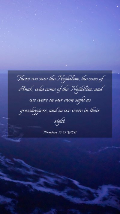 Picture 03 - Numbers 13:33 WEB Mobile Phone Wallpaper - There we saw the Nephilim, the sons of Anak, who - Mobile Bible Verse Wallpaper
