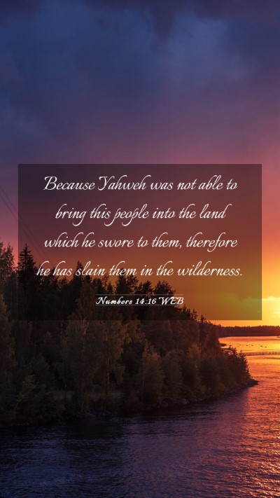 Picture 03 - Numbers 14:16 WEB Mobile Phone Wallpaper - Because Yahweh was not able to bring this people - Mobile Bible Verse Wallpaper