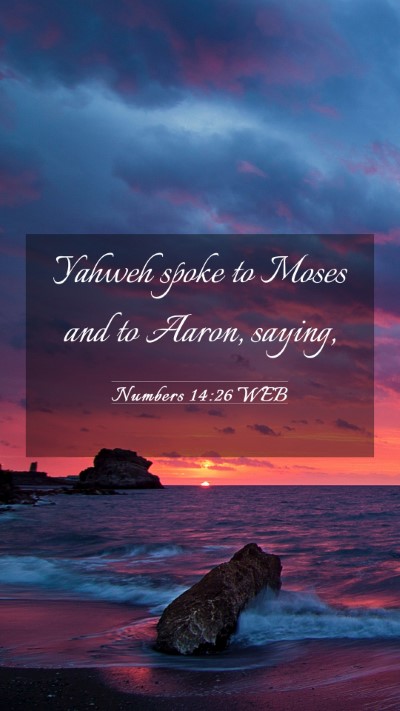 Picture 03 - Numbers 14:26 WEB Mobile Phone Wallpaper - Yahweh spoke to Moses and to Aaron, - Mobile Bible Verse Wallpaper