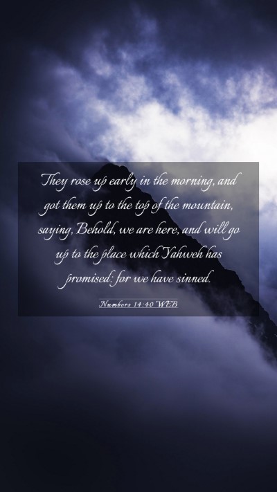 Picture 03 - Numbers 14:40 WEB Mobile Phone Wallpaper - They rose up early in the morning, and got them - Mobile Bible Verse Wallpaper