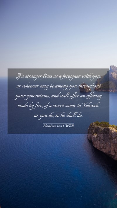 Picture 03 - Numbers 15:14 WEB Mobile Phone Wallpaper - If a stranger lives as a foreigner with you, or - Mobile Bible Verse Wallpaper