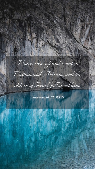 Picture 03 - Numbers 16:25 WEB Mobile Phone Wallpaper - Moses rose up and went to Dathan and Abiram; and - Mobile Bible Verse Wallpaper