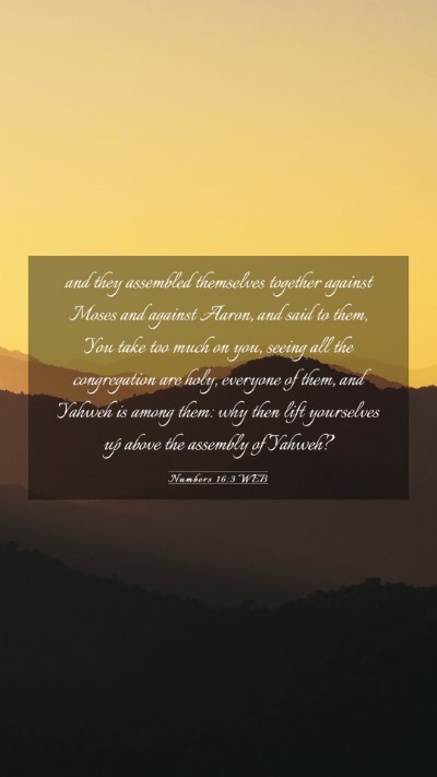 Picture 03 - Numbers 16:3 WEB Mobile Phone Wallpaper - and they assembled themselves together against - Mobile Bible Verse Wallpaper