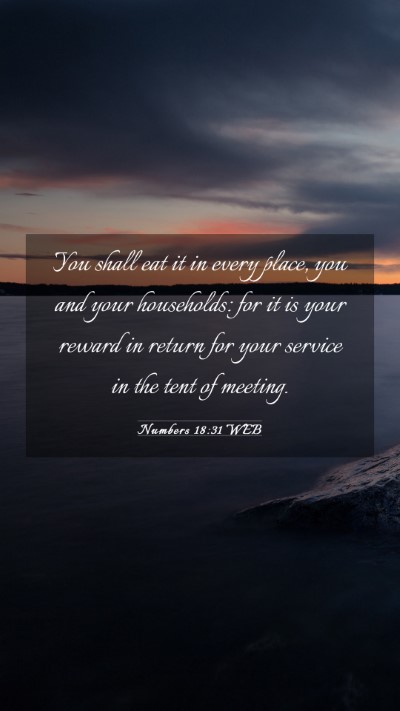 Picture 03 - Numbers 18:31 WEB Mobile Phone Wallpaper - You shall eat it in every place, you and your - Mobile Bible Verse Wallpaper
